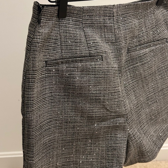 Super High Waisted Sequin Plaid Wrap Skort Express - Picture 4 of 5